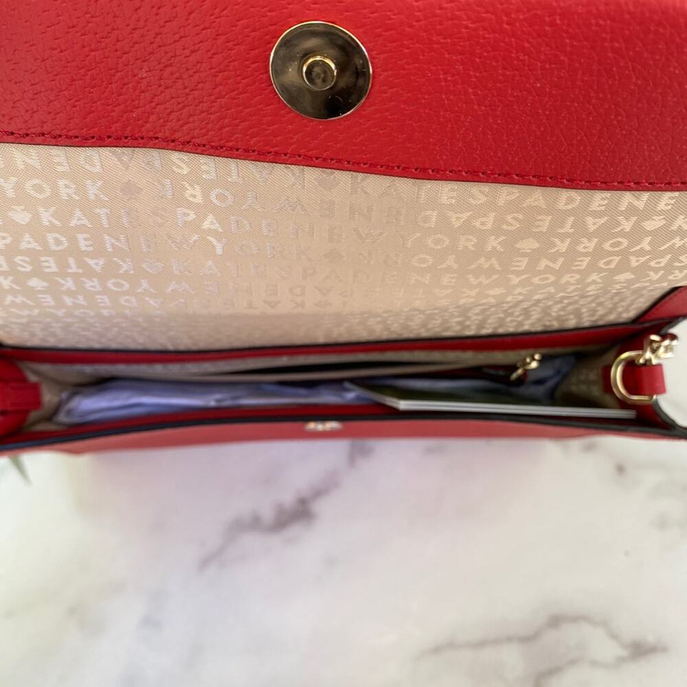 Kate Spade Robinson Street Zambia Leather Red Carpet Crossbody Bag NEW - Picture 5 of 12